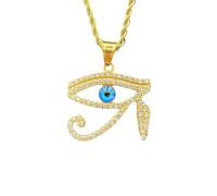 KCHSRKHXC New 2025 Classic Creative Ancient Egypt Eye Of Horus Pendant Necklaces With Rhinestone For Men Fashion Trend Casual Party Accessories With For You Jewelry Fashion Accessories Creative Gift,