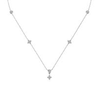 KCHSRKHXC New 2025 Four-Leaf Moissanite Necklaces 925 Silver for Women 2Mm 3Mm Round D Color Charm Choker Unisexs Jewelry Fashion Accessories Creative Gift
