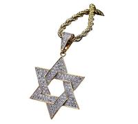 KCHSRKHXC New 2025 Hip Hop Men Gold Color Plated Jewelry Iced Out Cz Stone Pendant Necklaces With Rope Chain With For You Jewelry Fashion Accessories Creative Gift, size, Stainless Steel, No