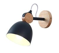 KCHSRKHXC Nordic Bedroom Wall Lamp, Creative Bedside Metal Lighting, Corridor Staircase Mounted Light Fixtures, Living Room Wooden Art Sconce, Interior Porch Lights, for Study