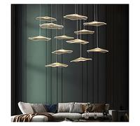 KCHSRKHXC PendantLight, LED Chandeliers, Modern Light Luxury Chandelier Lotus Leaf Acrylic Lamp Shade Staircase Long Chandelier Living Room Restaurant LED Light