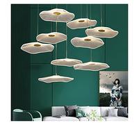 KCHSRKHXC PendantLight, LED Chandeliers, Modern Light Luxury Chandelier Lotus Leaf Acrylic Lamp Shade Staircase Long Chandelier Living Room Restaurant LED Light