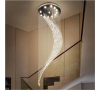 KCHSRKHXC PendantLight, LED Chandeliers, Modern Staircase Crystal Chandelier Luxury Spiral Design Hall Light Fixture Living Dining Room Suspension Wire Cristal Lamp Loft