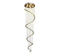 KCHSRKHXC PendantLight, Pendant Lights, Modern Stairs Chandelier Contemporary Swirl Chandeliers K9 Crystal Spiral Sphere Raindrop Pendant Light for Living Room Dining Room Foyer Hotel