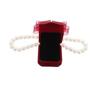 KCHSRKHXC Pet Wedding Ring Carrier Collar with Fake Pearl Necklace Durable Lightweight Jewelry for Dogs Bow Design for Engagement Proposal Photography and Wedding Parties