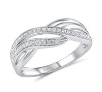 KCHSRKHXC Pure Ring For Women Shiny White Cubic Zirconia Daily Wear Fine Jewelry