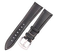 KCHSRKHXC Replacement Watchbands 18/19/20/21/22/24mm Men's Skin Friendly Soft Oil Waxed Cowhide Watch Strap for Mechanical Watches(Black,22mm)