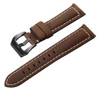KCHSRKHXC Replacement Watchbands 18/20/22/24mm Men's Thickened Frosted Genuine Leather Watch Strap with Heavy Duty Pin Buckle(Brown-Black,18mm)