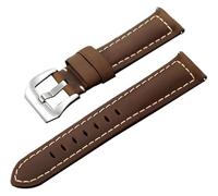 KCHSRKHXC Replacement Watchbands 18/20/22/24mm Men's Thickened Frosted Genuine Leather Watch Strap with Heavy Duty Pin Buckle(Brown-Black,18mm)