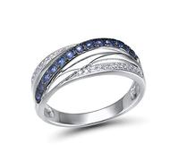 KCHSRKHXC Rings For Women Pure Blue White Cubic Zirconia Wedding Engagement Rings Chic Jewelry