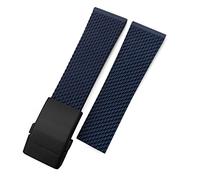 KCHSRKHXC Rubber Watchband 22mm 24mm for Breitling Superocean Heritage Avenger Challenger Woven Silicone Waterproof Soft Watch Strap (Color : Blue Black Letters, Size : 24mm)