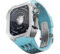 KCHSRKHXC Rugged Stainless Steel Cover Case Rubber Replacement Strap for 87 45mm 654 44mm, MenKit Metal Bezel Fluororubber Band with Clasp Watch Accessories