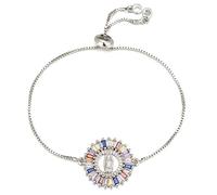 KCHSRKHXC shiny princess square cubic zirconia crystal snake shape round charm women women jewelry adjustable