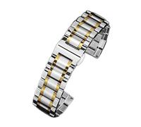 KCHSRKHXC Solid Stainless Steel Watchbands Silver Gold Black 16mm 18mm 20mm 22mm 24mm Metal Watch Band Strap Wrist Watches Bracelet(D,20mm)