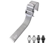 KCHSRKHXC Stainless Steel Watchband 20mm 22mm Suitable,For IWC Big Pilot Portfino Mark ⅩⅧ Watch Strap Solid Silver Wristband