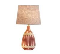 KCHSRKHXC Table Lamp Bedside Nightstand Nordic Ceramic E27 Decorative Bedroom Light Fabric Lampshade Desk Living Room Lamps for