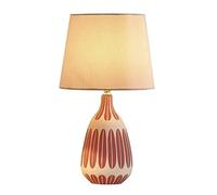 KCHSRKHXC Table Lamp Bedside Nightstand Nordic Ceramic E27 Decorative Bedroom Light Fabric Lampshade Desk Living Room Lamps for