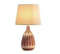 KCHSRKHXC Table Lamp Bedside Nightstand Nordic Ceramic E27 Decorative Bedroom Light Fabric Lampshade Desk Living Room Lamps for