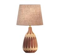 KCHSRKHXC Table Lamp Bedside Nightstand Nordic Ceramic E27 Decorative Bedroom Light Fabric Lampshade Desk Living Room Lamps for