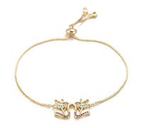 KCHSRKHXC unique cubic zirconia double dance girl charm ladies female jewelry adjustable chain friendship