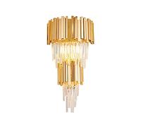 KCHSRKHXC Wall Lamp,Crystal Wall Sconce Lighting Fixture E14 d Metal Wall Light, Modern Wall Lights for Restaurant Living Room Villa Bedroom, Villa Hotel Geometric Sconces/L