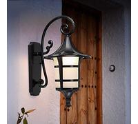 KCHSRKHXC Wall Lamp Lighting Mounted Light Black Continental Glass Lantern Waterproof Outdoor Gooseneck Retro Victoria Antique Aluminum E27 External Villa Patio Balcony Garden W