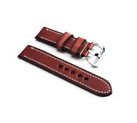 KCHSRKHXC Watch Strap Cow Leather Retro Handmade Wristband 20mm 22mm 24mm Vintage Thick Watchband Belts Polished Buckle