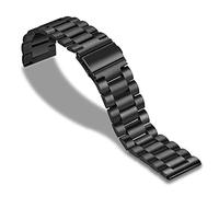 KCHSRKHXC Watch Strap Metal Stainless Steel Replacement Double Snap Buckle Three Bead Pocket 20mm, 22mm