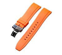 KCHSRKHXC Waterproof Rubber Butterfly Clasp Strap 20 22 24mm Men's Blue Green Black Quick Release Silicone Bracelet, Watch Bracelet