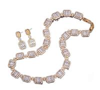 KCHSRKHXC White Cubic Zirconia Bridal Necklace Jewelry Set for Wedding Women Evening Party Dress Accessories Jewellery Sets