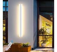 KCHSRKHXC White Outdoor Garden Wall Light with Remote Control Dimmable Wall Lamp LED Outside Indoor Long Strips Wall Sconce IP65 Waterproof Adjustable Wall Lighting Porch Balcony Patio 100cm 54W