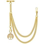 Kchss Single Albert Pocket Watch Chain for Men, 2. Gold Tree