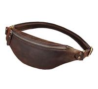 KCHYCV Men's Genuine Leather Waist Bag Durable and Practical Multiple Pockets and Compartments Secure Zipper Closure Suitable for Travel and Everyday Use(Coffee)