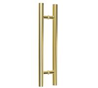 KCIOQLS Door Handle Push Pull, H-Shaped Entry Door Grab Bar, Sturdy and Secure, Easy to Install, Suitable for Villas, Offices, Hotels, and Restaurants(Titanium Gold,L 31.5in-HS 23.6in)