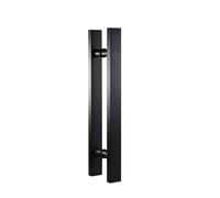 KCIOQLS Rectangular Door Pull Handle, Stainless Steel Double-Sided Swing Door Handle Secure Installation, Lasting Brilliance, Suitable for Glass Doors(Matte Black,L 47.2in-HS 31.5in)