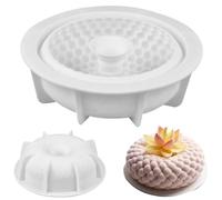 KCJDCDG Silicone Cake Mould for Baking Fluted Ring Fruit Shaped Silicone Moulds Non-Stick Coating for Chiffon Cake Cheesecake Mould for Chiffon Cake Cheesecake(White)