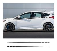 KCKEM for Ford Focus 2 3 MK2 MK3 Car Side Door Skirt Sticker,Body Door Side Skirt Stripe Sticker Side Stripes Decals Trim Styling