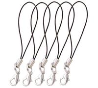KCKEYS 31 pcs Phone Charms Strap with Lobster Clasp,Lanyard Strap Cell Phone Charm for Keychain Clasps, USB Drive DIY Jewelry Mobile Accessories Charms (Black) (Black)