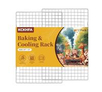 KCKHFA 2PCS Cooling Racks for Cooking and Baking, 10" x 15" Stainless Steel Wire Rack for Baking Sheet, Grilling, Roasting, Drying, Oven and Dishwasher Safe