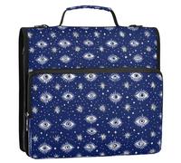 Kcldeci 3 Ring 2 Inch Zipper Binder, Evil Eye Magic Star1 500 Sheet Organizer Binder Bag with Shoulder Strap Expanding Files for School and Office