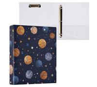 Kcldeci 3 Ring Binder Hardcover,Basketball Star Space 1.5 Inch Round Rings with Interior Pockets School Office Recipe Cards Binder Organizer 2Pack