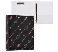 Kcldeci 3 Ring Binder Hardcover,Friendship Bracelet 1.5 Inch Round Rings with Interior Pockets School Office Recipe Cards Binder Organizer 2Pack
