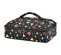 Kcldeci 90s Retro Pattern Insulated Thermal Food Carrier Insulated Casserole Carrier for Hot or Cold Food, Insulated Tote Bag for Potluck Cookouts Parties Picnic,Lasagna Lugger