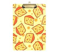 Kcldeci A Slice of Cheese Yellow Acrylic Clipboards Standard Letter A4 Size Clipboards for Classroom, Teacher Women Clip Board Office School Supplies Silver 12x9in