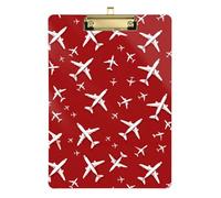 Kcldeci Acrylic Clipboard A4 Size Clipboards for Classroom Nursing Aircraft Airplane Clip Board Hardboard for Office Supplies, School Gold 12x9in