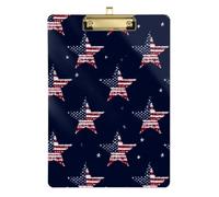 Kcldeci Acrylic Clipboard A4 Size Clipboards for Classroom Nursing American Flag Star Clip Board Hardboard for Office Supplies, School Gold 12x9in