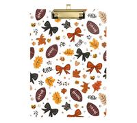 Kcldeci Acrylic Clipboard A4 Size Clipboards for Classroom Nursing Autumn Football Clip Board Hardboard for Office Supplies, School Silver 12x9in