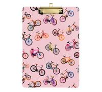 Kcldeci Acrylic Clipboard A4 Size Clipboards for Classroom Nursing Colorful Dirty Bikes1 Clip Board Hardboard for Office Supplies, School Gold 12x9in