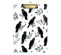 Kcldeci Acrylic Clipboard A4 Size Clipboards for Classroom Nursing Cute Black Parrot Clip Board Hardboard for Office Supplies, School Silver 12x9in