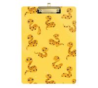 Kcldeci Acrylic Clipboard A4 Size Clipboards for Classroom Nursing Cute Snake on Yellow Clip Board Hardboard for Office Supplies, School Gold 12x9in